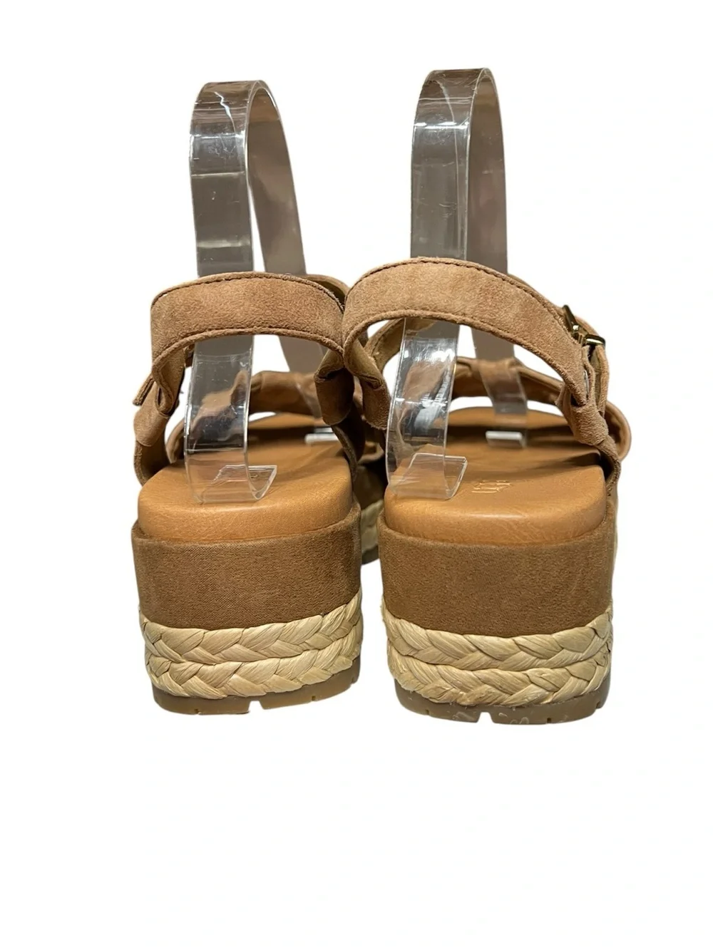 🌻NEW NWOT UGG Neusch Brown Suede Platform Wedge Sandals Jute Wrapped Size 10